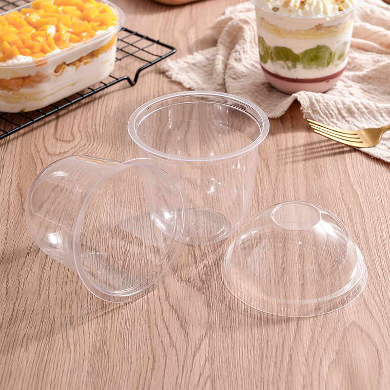 Factory wholesale disposable Bobo cup full bowl fat cup plastic high transparent U-shaped baking multi-layer mousse cup