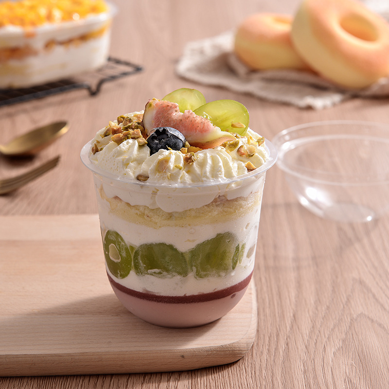 Оптовая продажа одноразовых чашек Бобо, полнобокая пластиковая чаша, высокая прозрачная U-образная чаша для выпечки