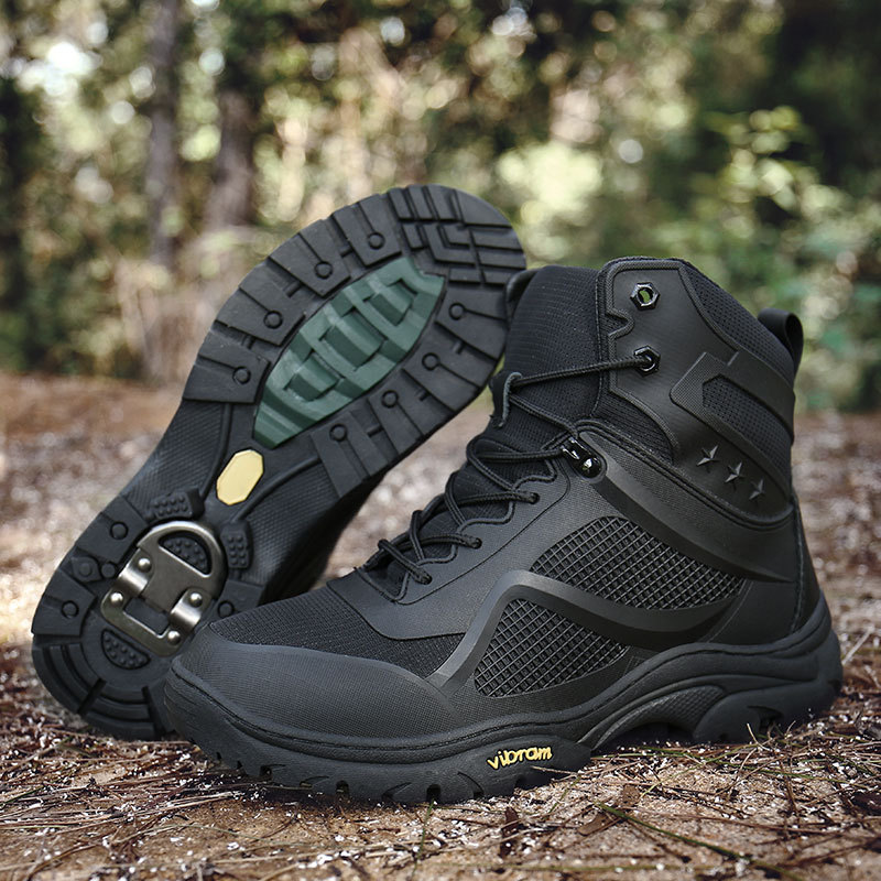 Cross-border Autumn and Winter Cross-border Anti-skid Belt Steel Claw plus size Foreign trade original order Military Boots Outdoor Boots Rock Climbing High-top Climbing Boots for Men