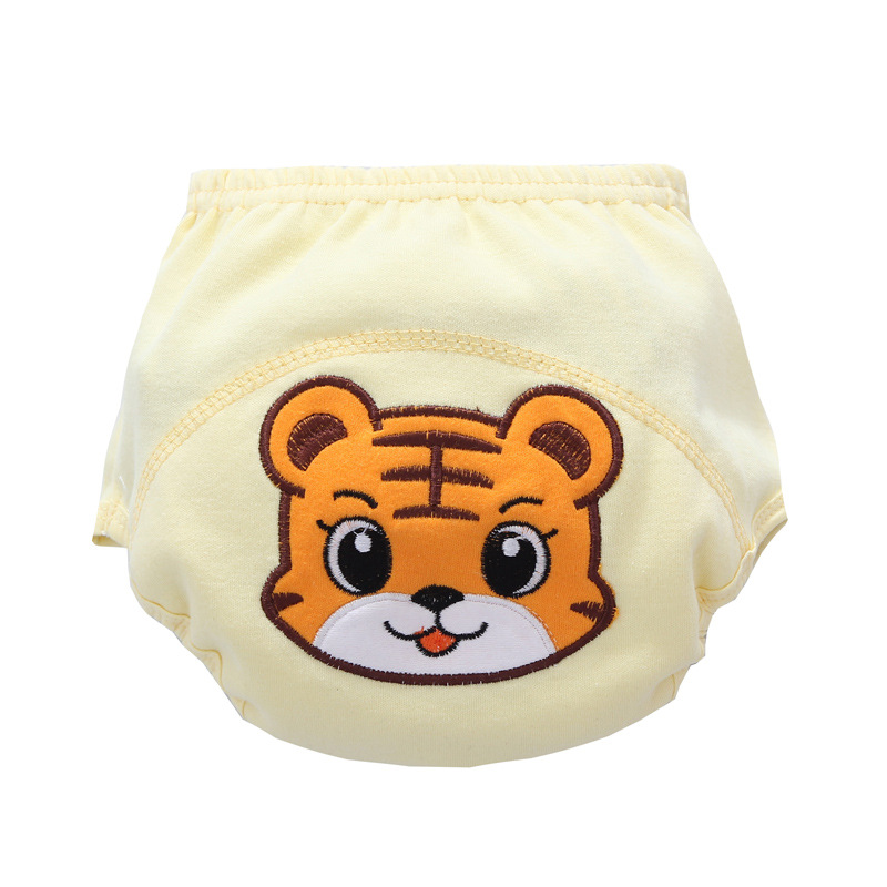 Diaper three-layer training pants embroidered pull-up pants cloth diaper pants solid color diaper pants diaper pocket