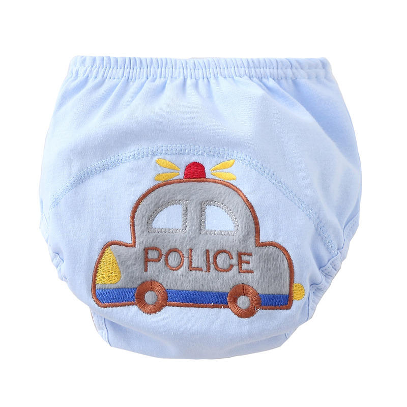 Diaper three-layer training pants embroidered pull-up pants cloth diaper pants solid color diaper pants diaper pocket