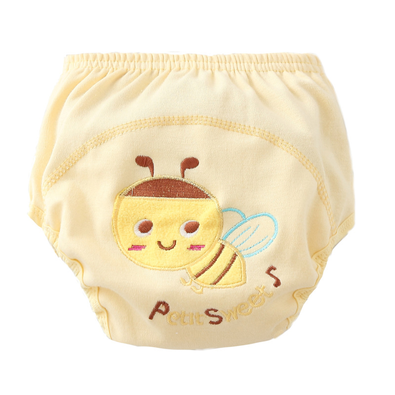 Diaper three-layer training pants embroidered pull-up pants cloth diaper pants solid color diaper pants diaper pocket