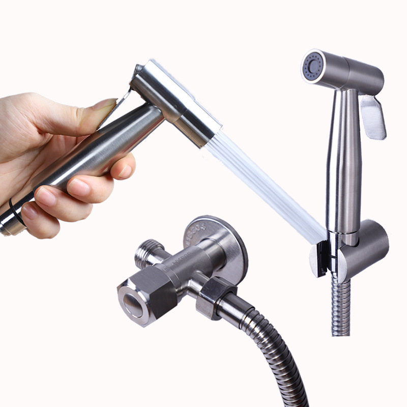 Factory 304 stainless steel toilet washer spray gun set wash butt shower booster water gun washer nozzle