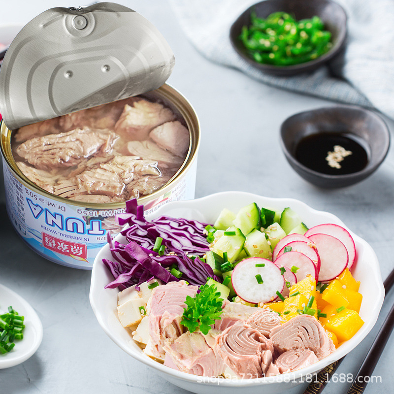 Fish home fragrance water-immersed tuna canned oil-immersed low sodium delivery instant seafood tuna fish meat white meat wholesale
