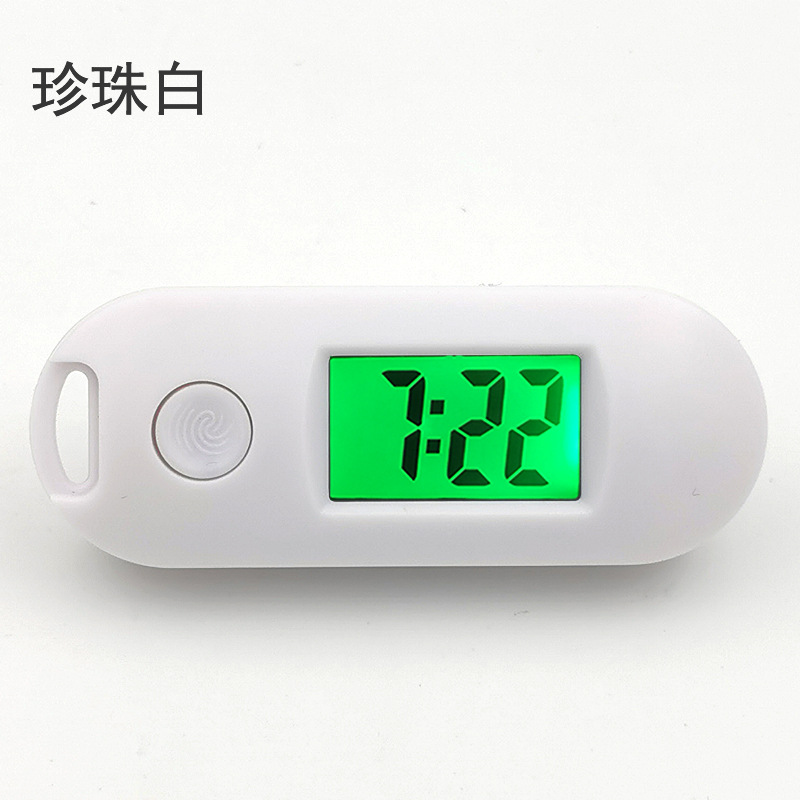 Mini Keychain Oval Luminous Wall Clock Creative Candy Color Silent Digital Electronic Watch Exam Wall Clock