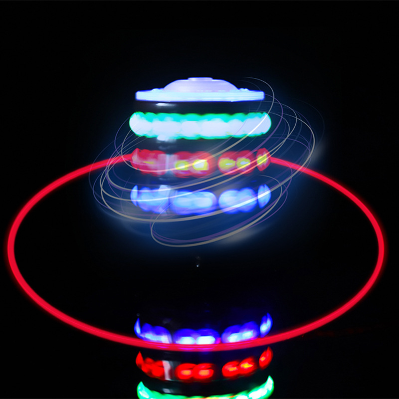 Laser Imitation Wood Gyro, Flashing Gyro, Colorful Music, Luminous Imitation Wood Gyro, Street Stall Toy Supply Manufacturer