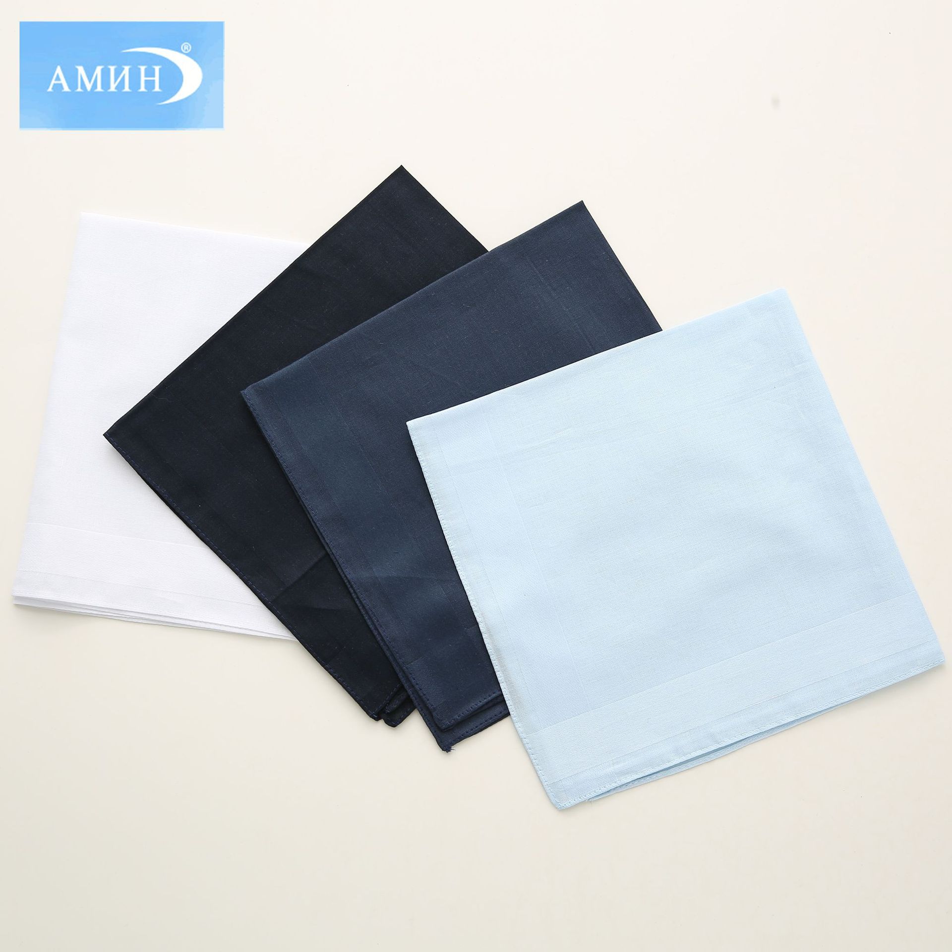 40cm cotton high-grade plain satin handkerchief cotton men's business pocket towel handkerchief wedding gift can be processed