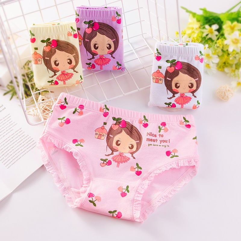 Children's underwear girls' triangle cotton Class a Girls' Middle and big Children Baby underwear girls' boxer shorts wholesale