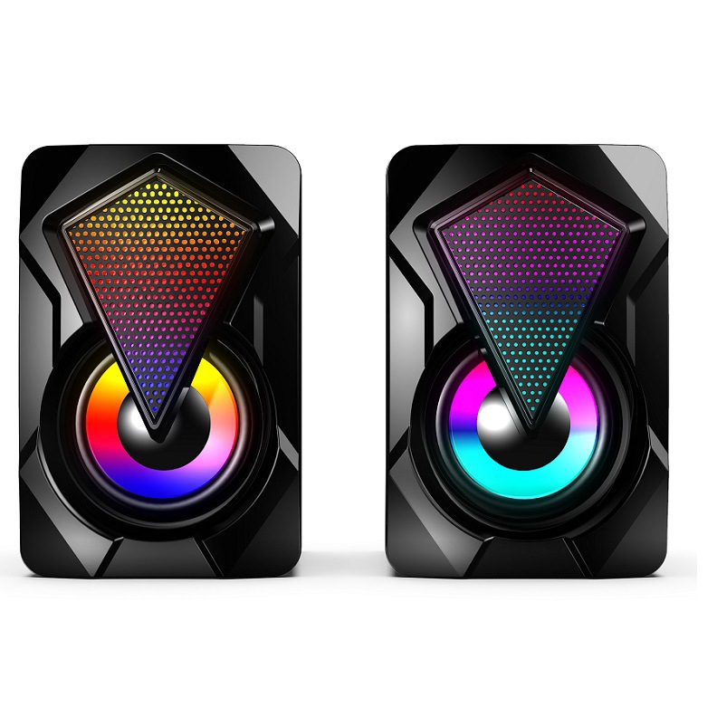 X2 Multimedia Desktop Computer Audio Home Desktop Mini RGB Colorful USB Speaker Wired Heavy Subwoofer