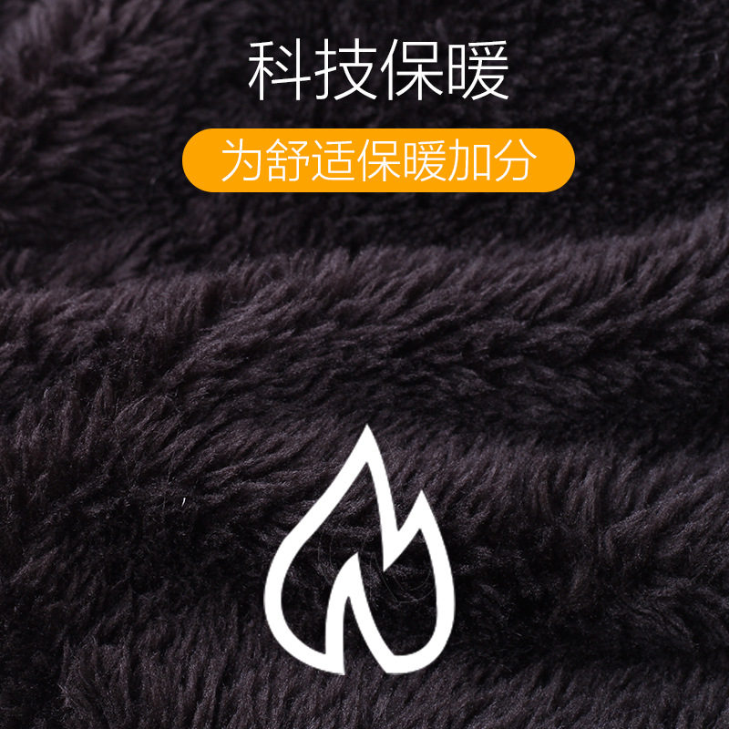 Winter Hat New Style Knitted Wool European and American Cross-Border Color Hat Thickened Scarf Touch Screen Gloves Three-Piece Set