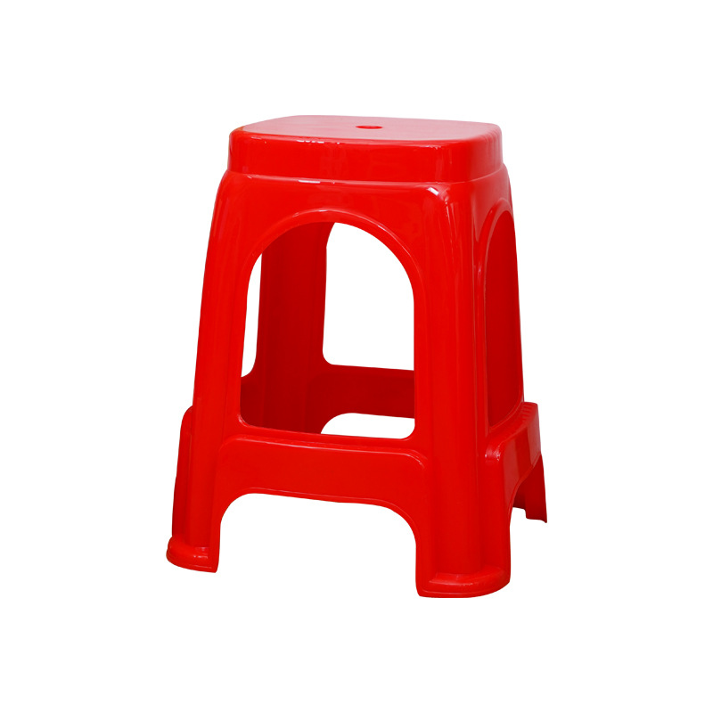 Manufacturer Wholesale Thickeneded Happy Event Stall Flow Banquet Food Stall Stackable Plastic High Stool with Printed Logo