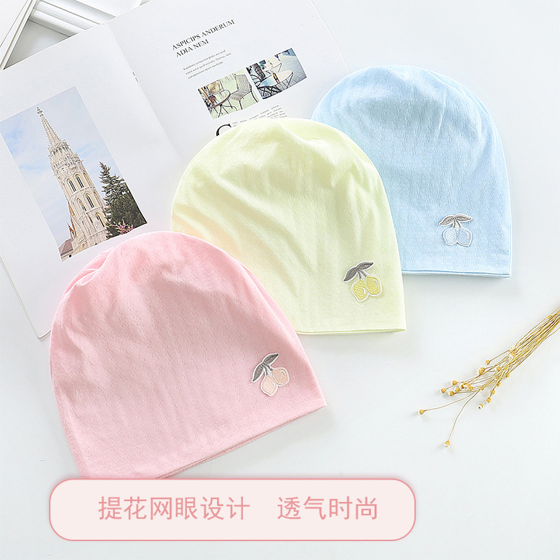 New manufacturers wholesale cotton moon hat moon scarf summer thin material sweat-absorbent embroidery maternal hat