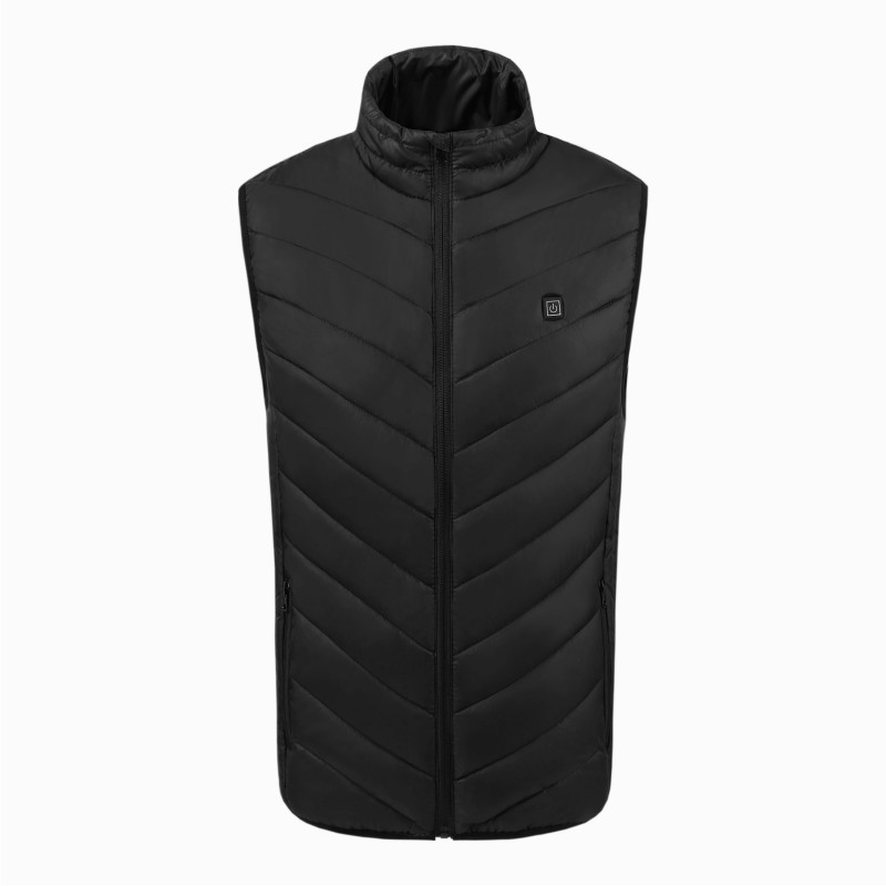 Nine-zone heating suit intelligent constant temperature men and women can wear USB heating cotton-padded jacket solid color stand collar intelligent heating vest