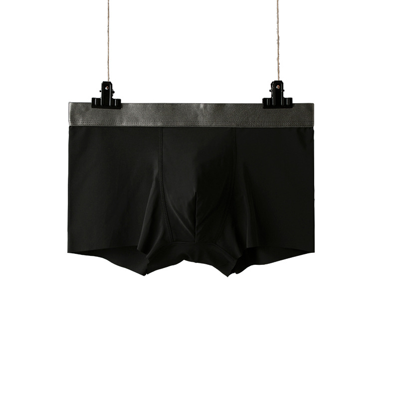 Men's Underwear Solid Color Seamless Boxer Briefs Mid-Waist Ice Silk Underwear Men's Boxer Breathable Underwear Men's Underpants Wholesale