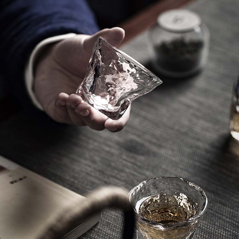 Japanese-style handmade crystal glass tea cup Master Cup heat-resistant glass tea cup single cup tea set