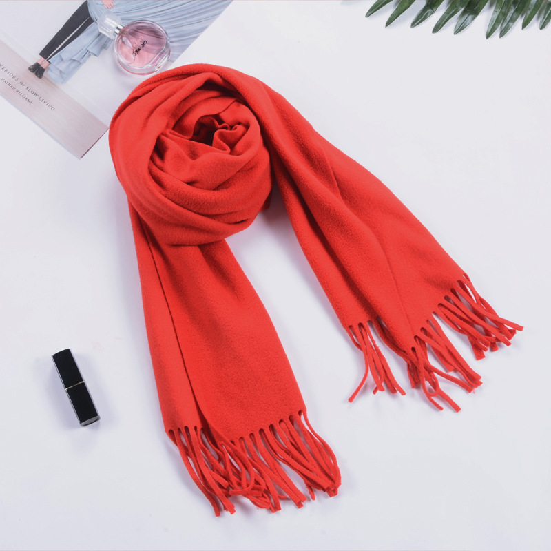 Autumn and Winter Children's double-sided plaid scarf men's adult scarf hanging beard annual gift red scarf wholesale