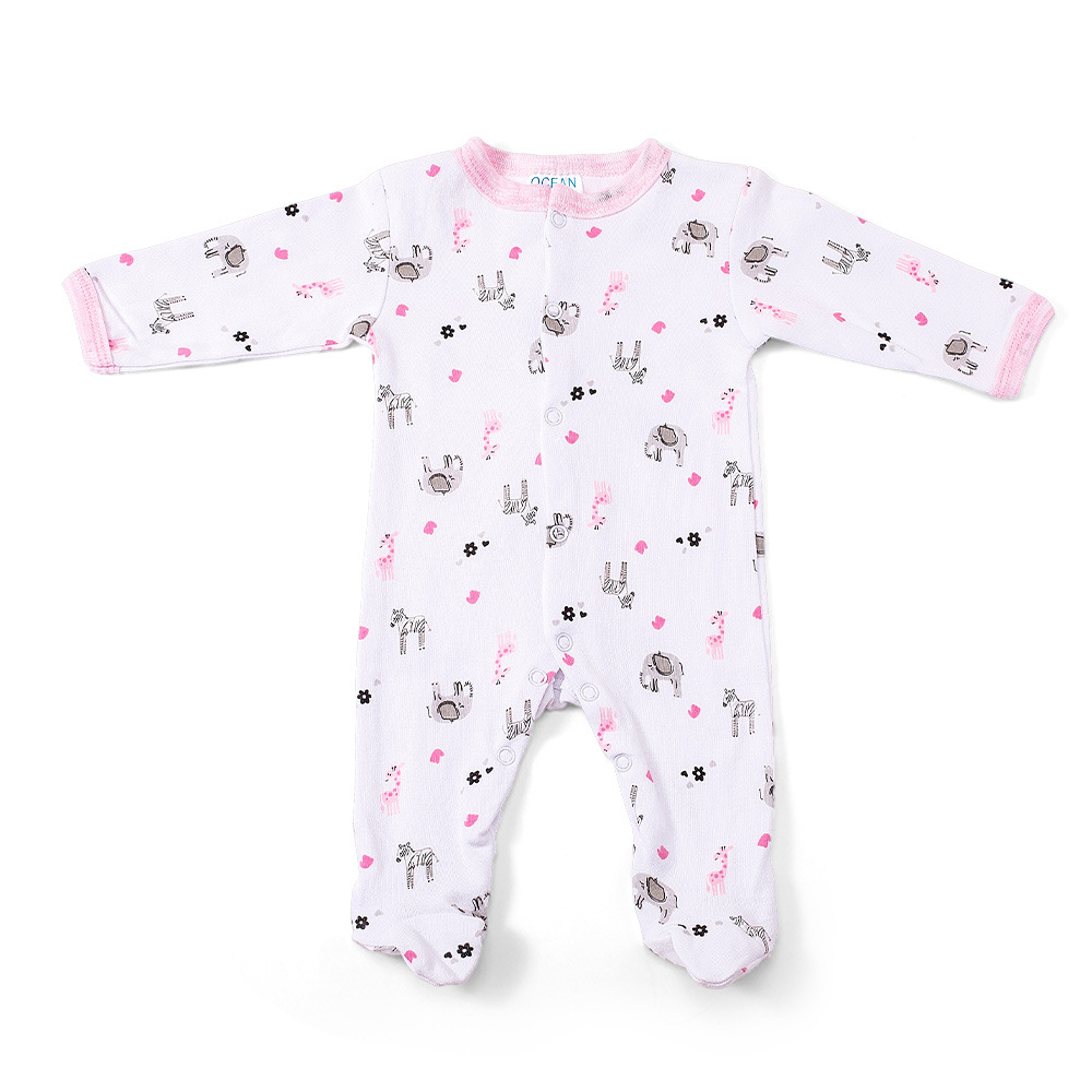Printed baby one-piece clothing 0-1 year old foreign trade baby cotton climbing clothing eight-piece newborn clothes wholesale