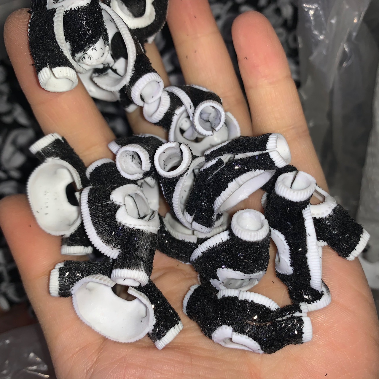 Bulk Doll Accessories Clothes Black and White Top with Black Sequins That Will Fall Off