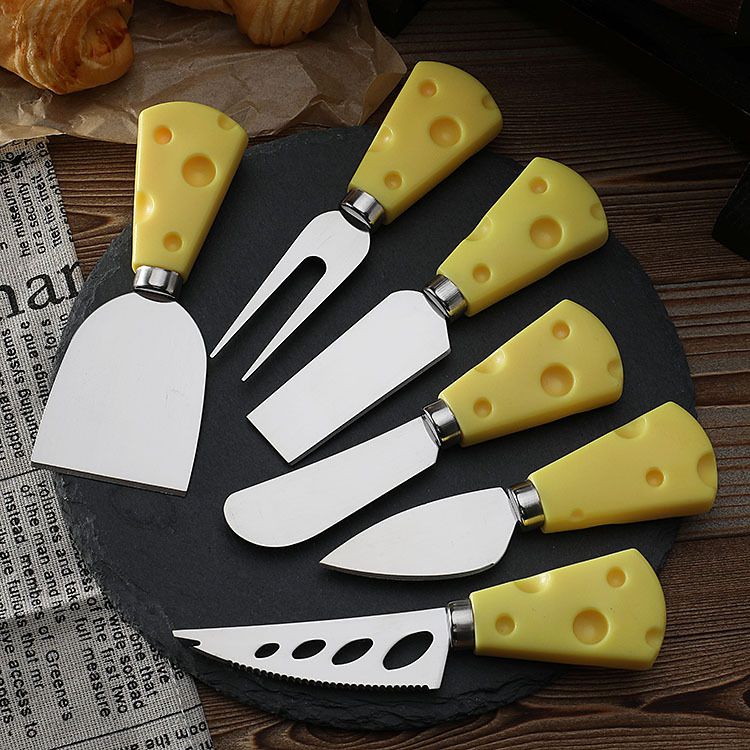 Rubber Wood Stainless Steel Cheese Knife Set Baking Tools Steak Knife Butter Butter Spatula Cheese Pizza Knife