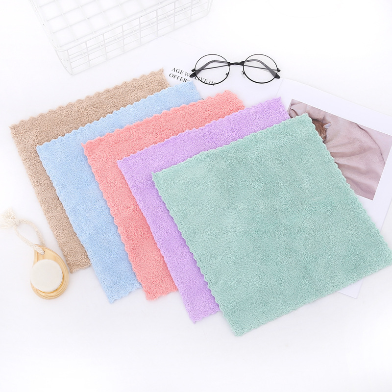 Coral fleece small square towel towel towel absorbent towel square face towel soft and comfortable factory wholesale