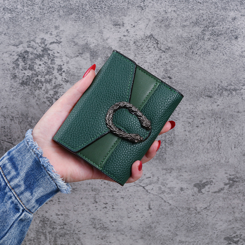 2024 Новый Женский Кошелек Короткая Кожаная Сумка Сплошной Кошелек Маленький Трехслойный Клатч Многофункциональный Мульти-Карточный Держатель