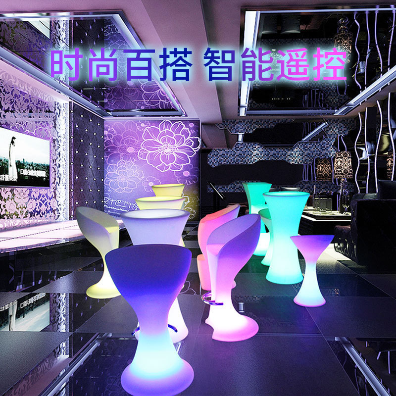 led high foot small waist bar table creative luminous bar outdoor activities exhibition remote control 16 color cocktail table