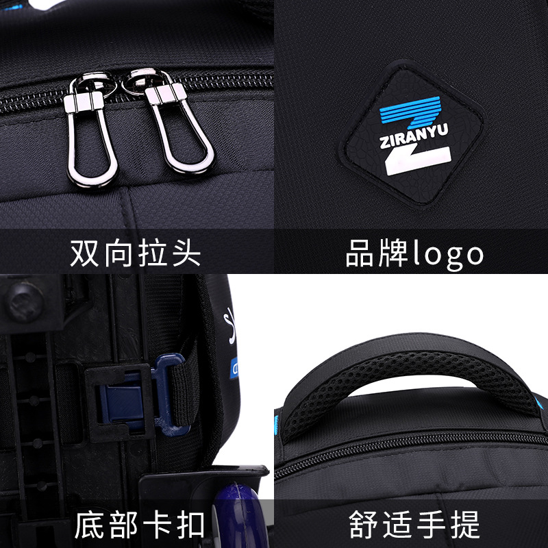 Natural Fish Factory Direct Sales Junior Senior high school Student Trolley Schoolbag Men's Fashion Six-wheel Stair Climbing Large Capacity Computer Bag