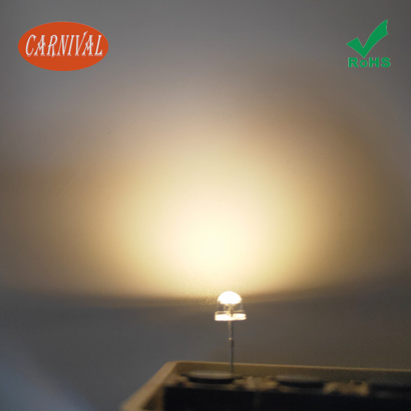 Wholesale F5 straw hat lamp bead warm white light spot bright warm yellow light in-line lamp bead led light emitting diode