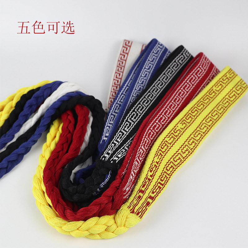 Practice Belt Cotton Martial Arts Belt Tai Chi Dance Belt Opera Board Belt Waist Belt Yoga Belt Widened and Thickened Wholesale