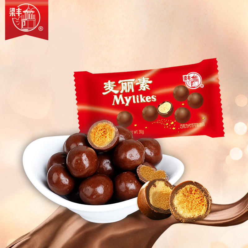 Liang Feng Mai Li Su 25g * 48 Pack Milk Chocolate Bean 9080 Nostalgic Snacks Wholesale (Cocoa Butter Subdue)