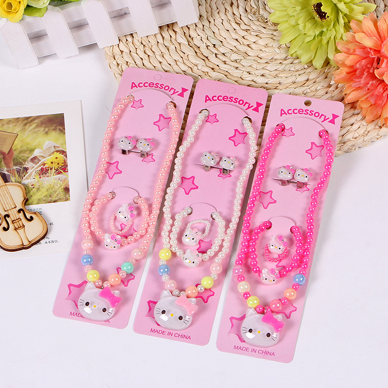 Набор детских аксессуаров: ожерелье принцессы с мультяшными бусинами, оптовая продажа