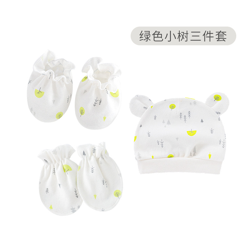 Foreign trade Europe and the United States newborn fetal cap anti-scratch gloves foot cover baby cap baby hand and foot cover 82104