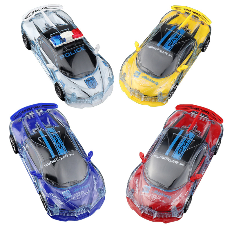 Children's Electric Toy Car Universal Car Police Car Inertia Sports Car Model Boy Light Music Night Market Stall Wholesale