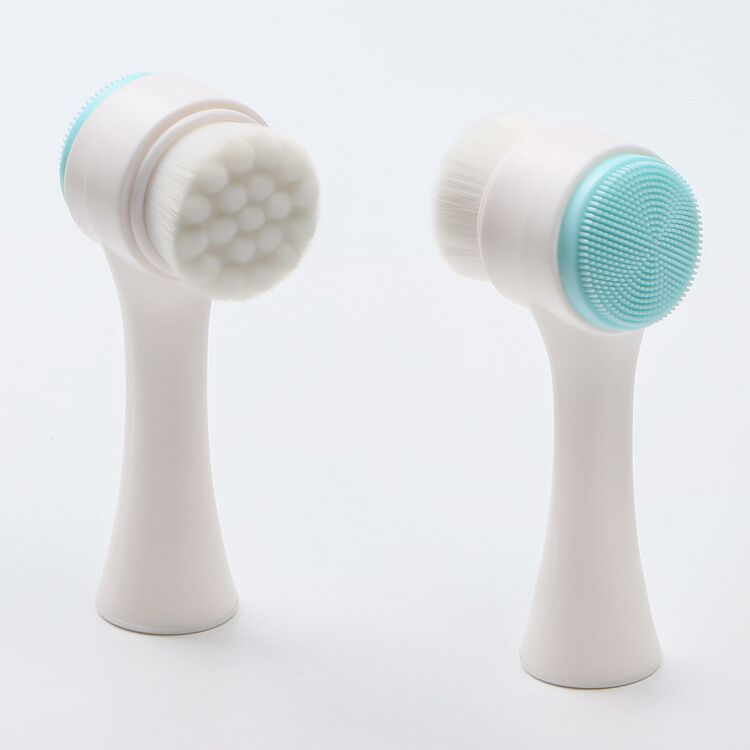 Silicone Double-sided Soft Wool Face Brush 3D Manual Cleansing Brush Makeup Remover Blackhead Pore Cleaning Manual Cleanser