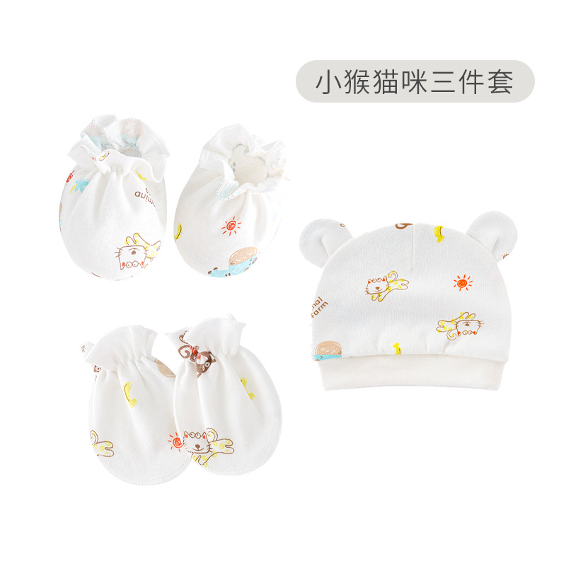 Шапка и перчатки для новорожденных, антицарапки и чехлы для ног