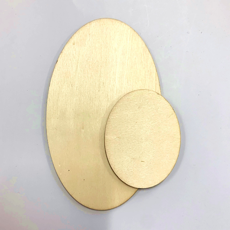 Laser Cutting Round Wood Chips DIY Oval/Rectangular Wooden Geometric Wood Chips Decorative Graffiti Small Wood Chips Wholesale