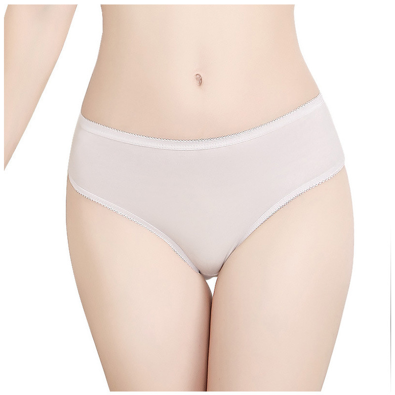 [Женские одноразовые трусы OEM] Хлопковые дышащие трусы средней талии, однотонные, женские внутренние штаны от производителя