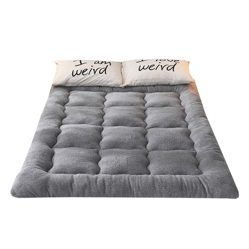 Factory direct autumn and winter warm lamb mattress single double feather silk cotton student dormitory plush bedding soft mattress