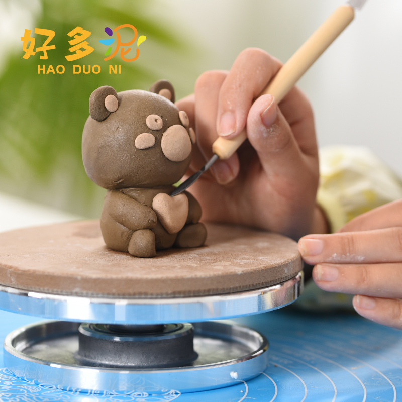 Pottery Turntable Sculpture Turntable Hand-made Model Base Baking Cake Decorating Rotating Table Pottery Tools Set