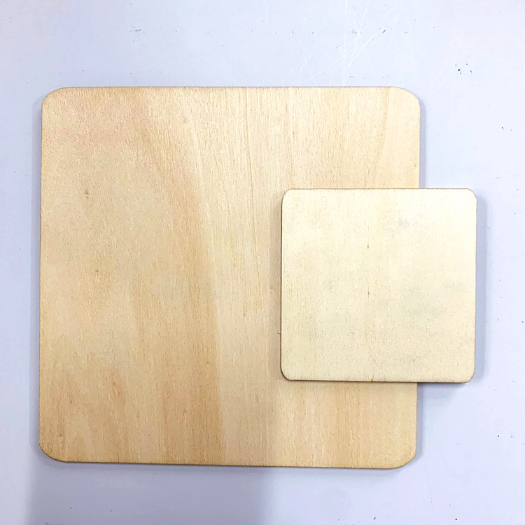 Laser Cutting Round Wood Chips DIY Oval/Rectangular Wooden Geometric Wood Chips Decorative Graffiti Small Wood Chips Wholesale