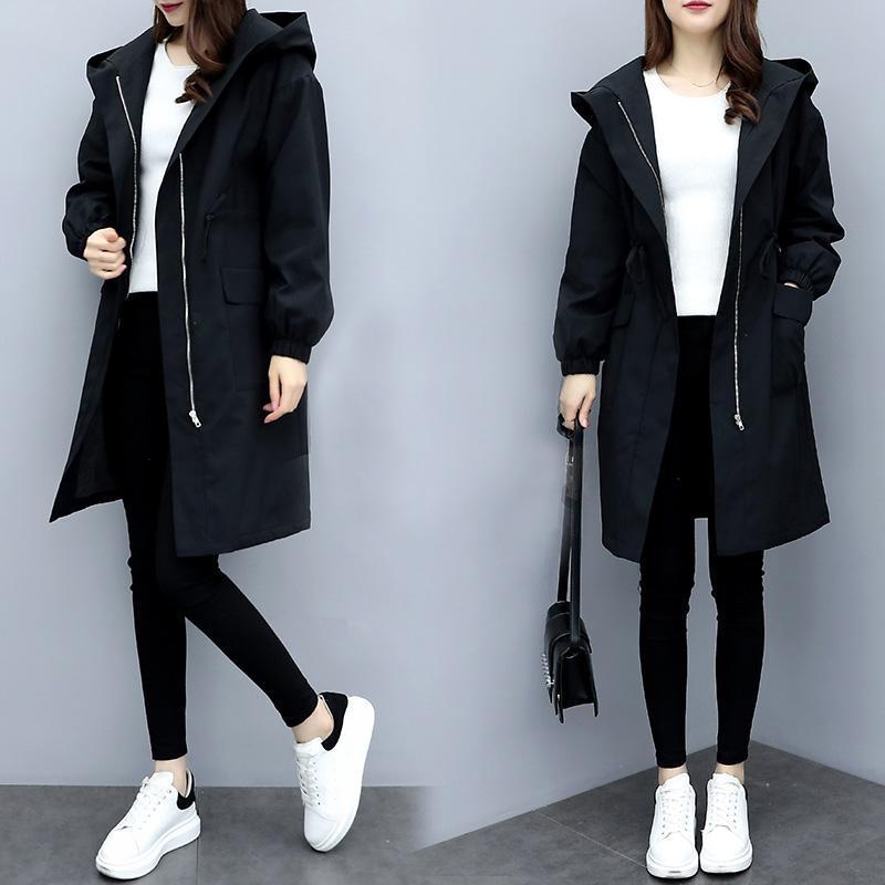 Velvet Thickeneded Windbreaker Women's Mid-Length Outwear Women's Autumn and Winter 2025 Hooded Cotton Outwear Student Korean Style Loose Cotton Outwear