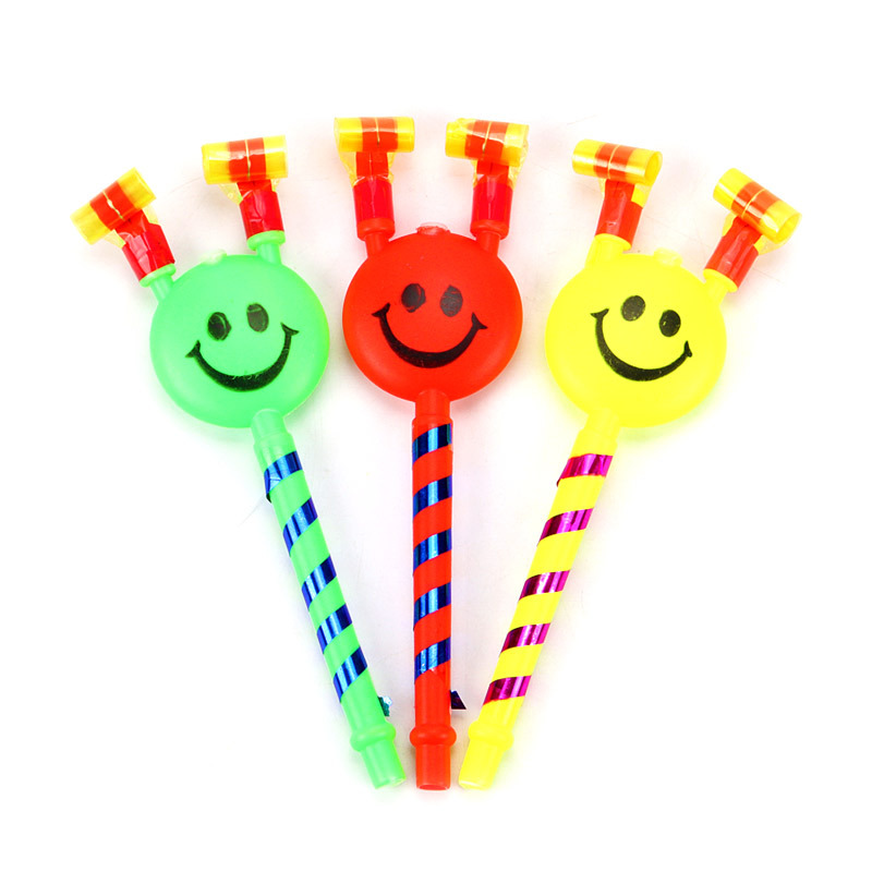 Medium smiley face dragon blowing children's toy whistle blowing kindergarten party activities night market props gift wholesale
