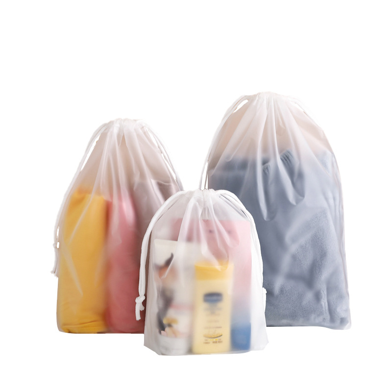 Underwear Shoes Clothes Finishing Drawstring Pocket Frosted Bag Waterproof Clothes Shoes Packaging Bag Travel Storage Bag