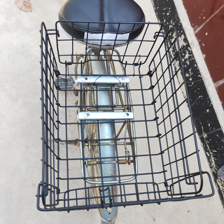 Self-folding mountain rear basket schoolbag blue wire bold belt taillight strap