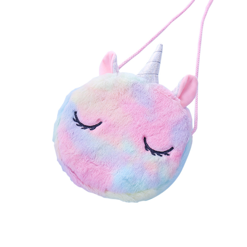 2020 New Children's Cartoon Cute Girl Unicorn Unique Personalized Style Colorful Hair Shoulder Crossbody Bag