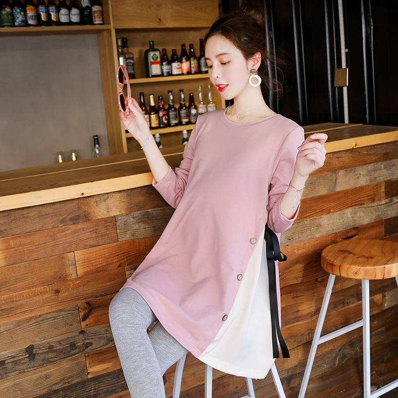 in stock maternity T-shirt fashion 2023 spring new fashion mom Korean jacket dress postpartum