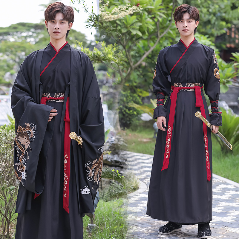 Hanfu men's antique martial arts swordsman men's large size student class suit Chinese style Childe spring and autumn ancient costume