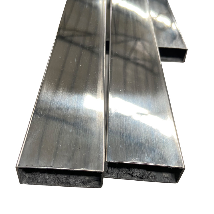 40X15 Stainless Steel Rectangular Tube 201 Mirror Square Tube Kitchen Rack Clothing Display Rack Product Tube Non-Standard