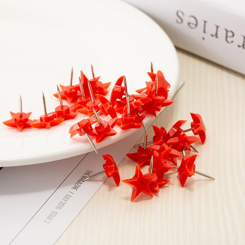 Color I-shaped nail cork plastic pushpin press nail big red five-pointed star creative shaped nail