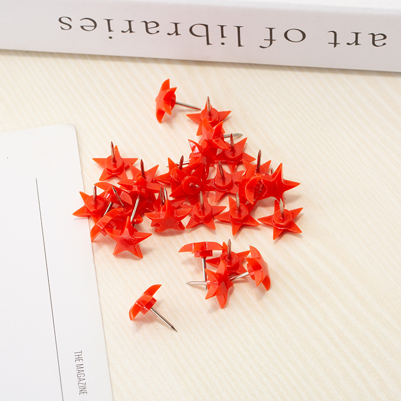Цветные I-образные гвозди, пластиковые булавки, большие красные звезды